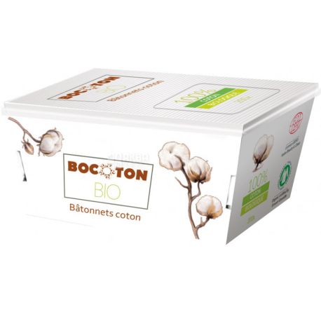 Bocotonm, Bio, 200 шт., Ватні палички, органічні