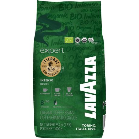 Lavazza, Tierra Bio Organic Expert, 1 кг, Кофе Лавацца темной обжарки, в зернах
