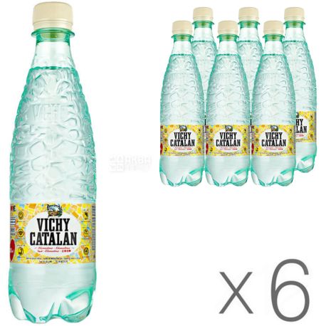 Vichy Catalan, Упаковка 6 шт х 0,5 л, Вода термальна, природної газації, ПЕТ