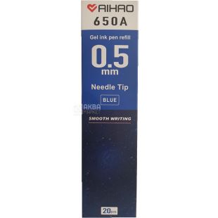 Aihao 650 А, 20 шт., Стержни гелевые, синие, 0,5 мм