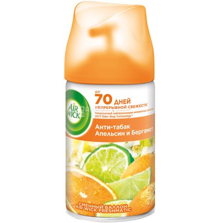 Air Wick, Freshmatic, 250 ml, Air freshener Anti-tobacco, Orange and bergamot, removable bottle