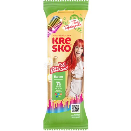 AVK Kresko Crispy Rolls, Banana Flavor, 40 g, Polybag