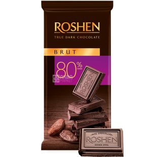 Roshen Brut 80%, 85 г, Рошен Брют 80%, Шоколад чорний