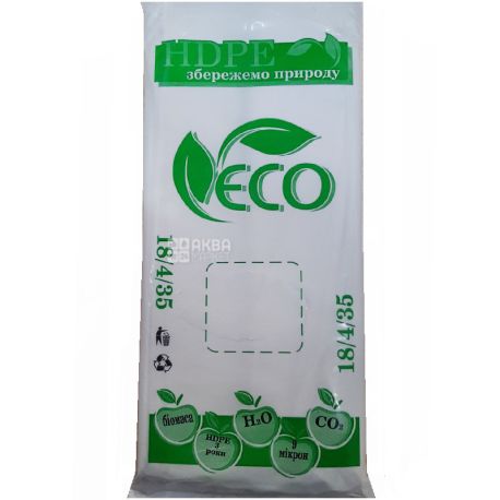 Eco, 1000 шт, Пакет фасувальний, 18 х 35 см, 9 мікрон