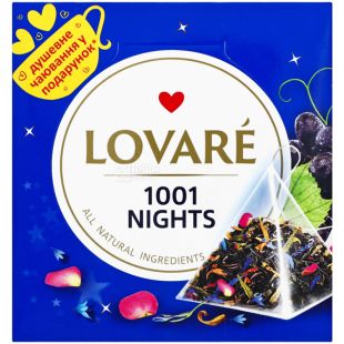 Lovare 1001 Nights, 15 пак. х 2 г, Чай Ловара, 1001 ніч, чорний і зелений