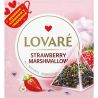 Lovare, Strawberry Marshmallow, 15 пак. х 2 г, Чай Ловаре, Полуничний зефір, зелений