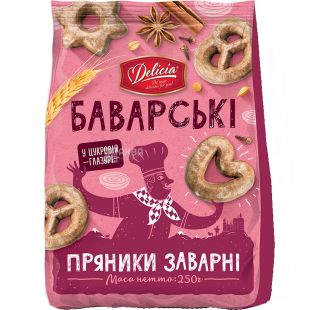 Delicia, 250 г, Пряники Баварские в сахарной глазури