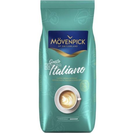 Movenpick Gusto Italiano, 1 кг, Кава Мовенпік Густо Італьяно, темного обсмаження, зернова