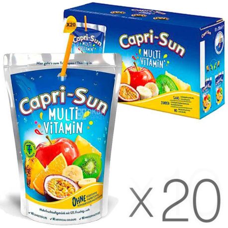 Capri-Sun, Multivitamin, Упаковка 20 шт. по 200 мл, Сок мультивитамин