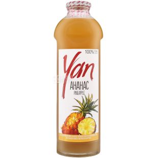 Yan, 0,93 л, Сік Ананасовий Ян, без цукру, скло
