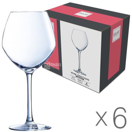 Eclat Wine Emotions, 350 ml x 6 pcs, Set, for white wine, crystal glass