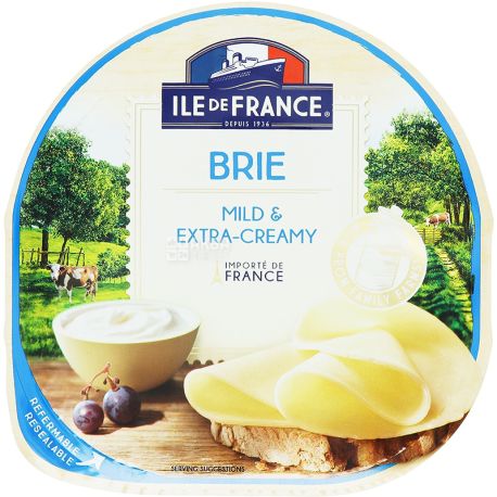 Ile De France Brie, 150 g, Ile de France, Brie semi-hard cheese, sliced