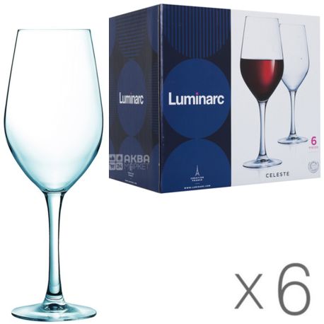 Luminarc, 6 шт. х 580 мл, Люмінарк, Набір келихів для червоного вина, скло