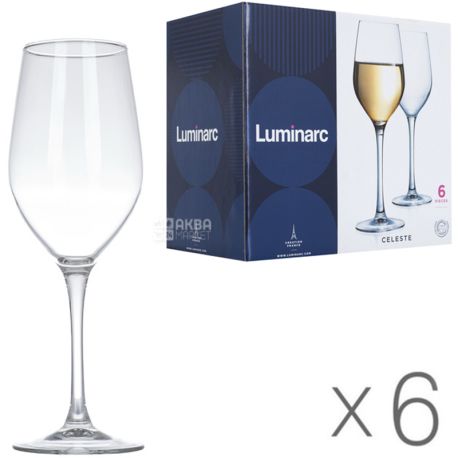 Luminarc, 6 шт. х 450 мл, Люмінарк, Набір келихів для білого вина, скло