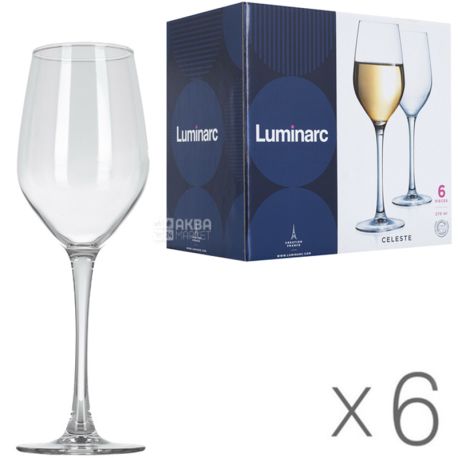 Luminarc, Celeste, 6 шт. х 270 мл, Люмінарк, Набір келихів для білого вина, скло