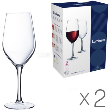 Luminarc, Magnum Cepage, 580 ml x 2, Set, Red Wine, Glass