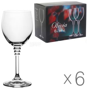Bohemia Olivia, 200 мл х 6 шт, Богемия, Набор бокалов для вина, стекло