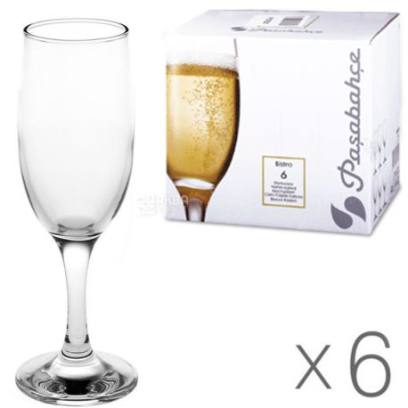 Set of glasses Pasabahce Bistro for champagne, 190 ml, 6 pcs.