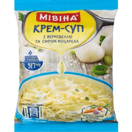 Mivina, 67 g, Cream soup, Vermicelli with mozzarella, m / s