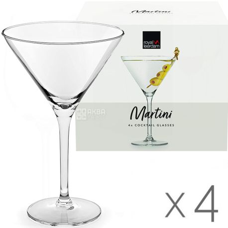 Royal Leerdam, 260 ml х 4 pcs, Set of glasses, for cocktails, transparent, glass