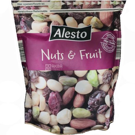 Alesto Nut & Fruit Mix, Мікс горіхів, родзинок і журавлини, 200 г