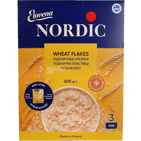 Nordic, 600 г, Пластівці Нордік, пшеничні, швидкого приготування