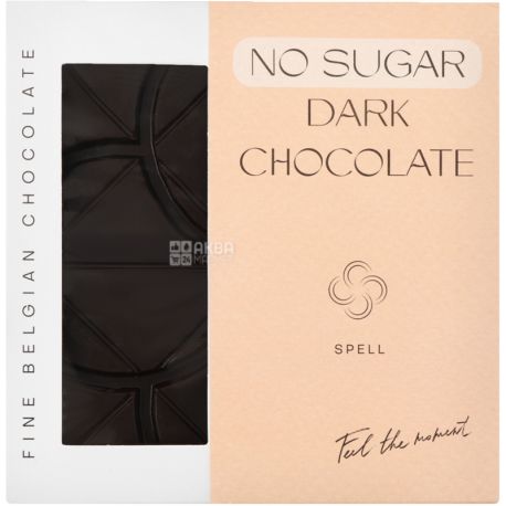Spell, Dark Chocolate No Sugar, 70 г, Шоколад темный, без сахара