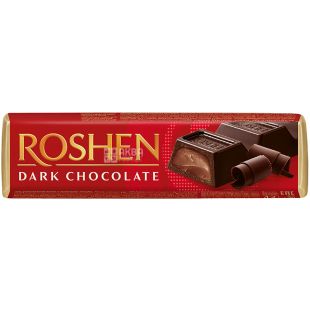 Roshen Dark Chocolate, 43 г, Батончик с помадно-шоколадной начинкой, Рошен