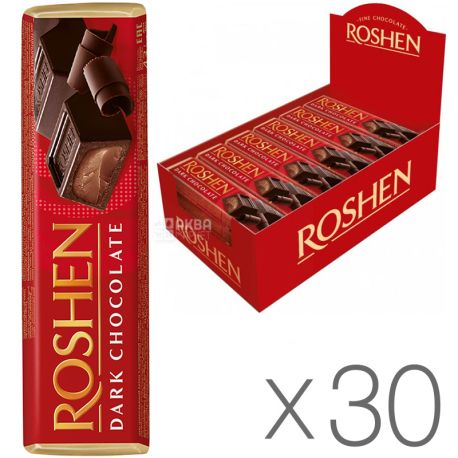 Roshen, Bar with fudge-chocolate filling, Packaging 30 pcs. on 43 g, cardboard