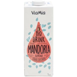 ViaMia, Bio Drink, Almond, 1 л, ВіаМіа, Напій мигдальний органічний, без цукру і глютену