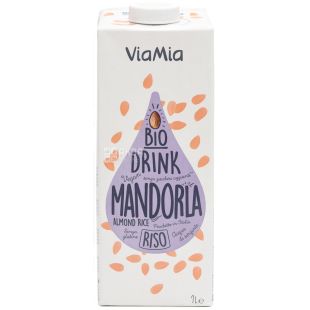ViaMia, Bio Drink, Rice Almond, 1л, ВиаМиа, Напиток рисовый с миндалем, органический, без сахара и глютена