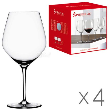 Spiegelau, Authentis, 4 pcs, Bordeaux Red Wine Glass Set 0.650 L