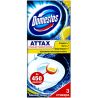 Domestos Attax, 3 шт х 10 г, Стікер для очищення унітазу, Лимонна Свіжість