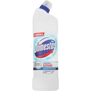 Domestos, 1 л, Упаковка 16 шт., Средство для чистки унитаза, Ультра белый Доместос