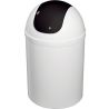 Bisk, 5 л, Відро для сміття з кришкою, пластикове, біло-чорне