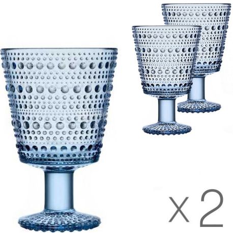 Littala, Kastehelmi, 2 шт. х 260 мл, Стакан скляний, вінтажний, блакитний