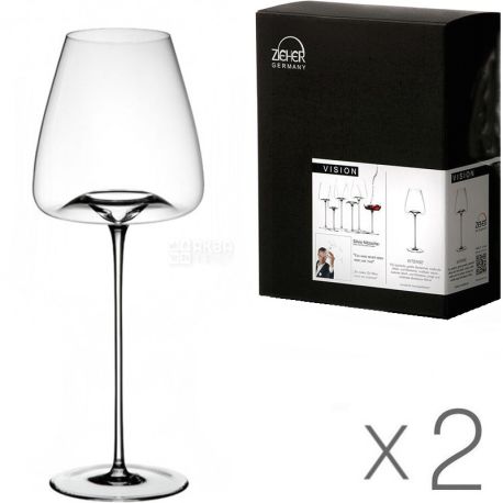 Zieher, Vision, 2 Piece, Intense Wine Glasses Set, Crystal Glass, Clear, 640 ml