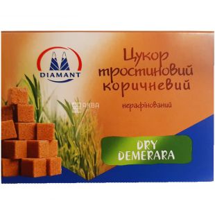 Diamant Dry Demerara, 250 г, Цукор-рафінад Діамант, тростиновий коричневий, нерафінований