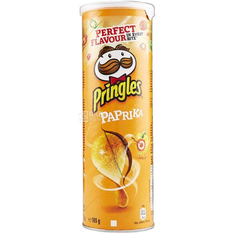 Pringles Paprika, 165 г, Чипсы картофельные, Принглс паприка, тубус