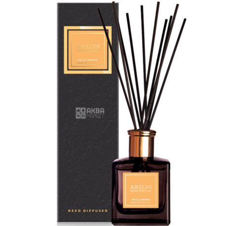 Areon Home Perfume, Premium Gold Amber, 150 мл, Освіжувач повітря, аромадифузор, Золотий Бурштин