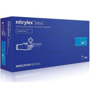 Mercator Nitrylex, 100 шт., Размер S, Меркатор, Перчатки нестерильные, нитриловые, неопудреные, синие