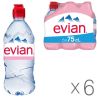 Evian, Спорт, 0,75 л, Упаковка 6 шт., Евіан, Вода негазована, ПЕТ