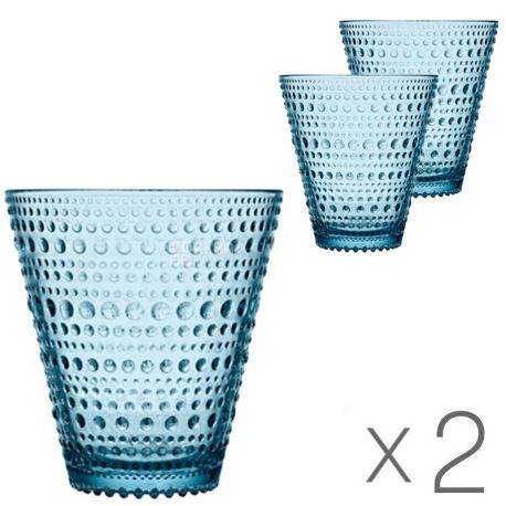 Littala, Kastehelmi, Sea blue, 2 шт., Набір стаканів, скло, блакитний, 300 мл