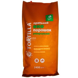 Tortilla, 2,4 кг, Пральний порошок для білого та кольорового одягу, органічний, Тортіла