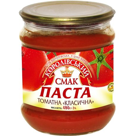 Royal Relish Tomato Paste, 25%, 480 g, Glass jar