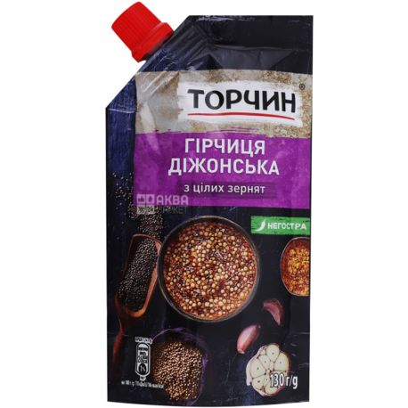 Torchin, 130 g, mustard, Dijon, From whole grains, doy-pack