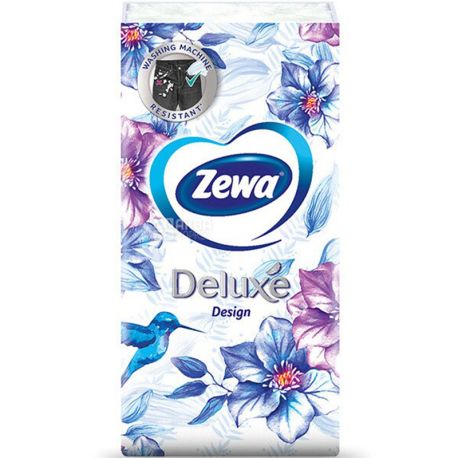 Zewa Deluxe, 10 шт., Платочки бумажные Зева, трехслойные
