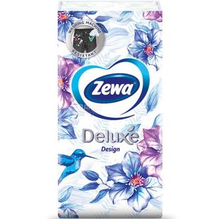 Zewa Deluxe, 10 шт., Хусточки паперові Зева, трьохшарові