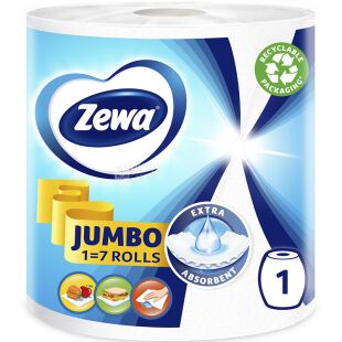 Zewa Design Jumbo, 1 рул., Полотенца бумажные Зева с принтом, 2-х слойные, 76,7 м, 325 листов, 225х236 мм