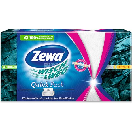 Zewa Kitchen Towel separate sheets, 75 sheets, Kitchen Towels Zeva Kitchen Towel Separate Sheets, 2 ply